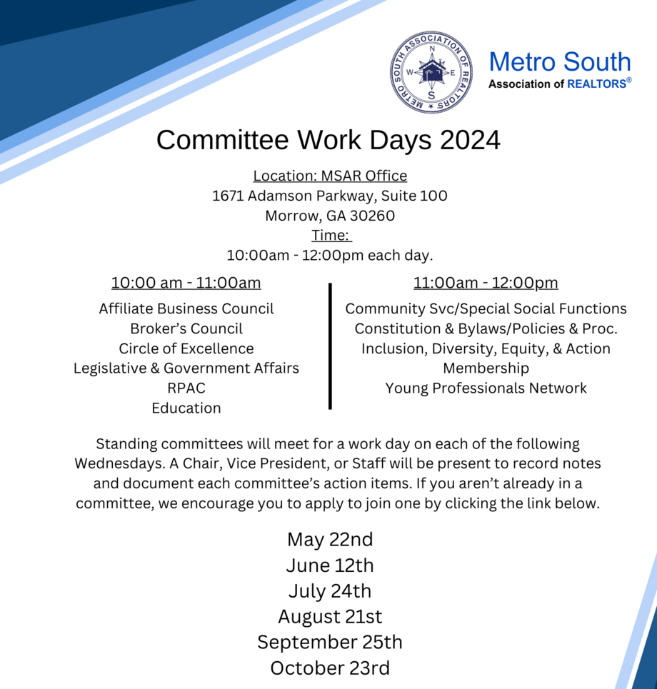 committee work days 2024