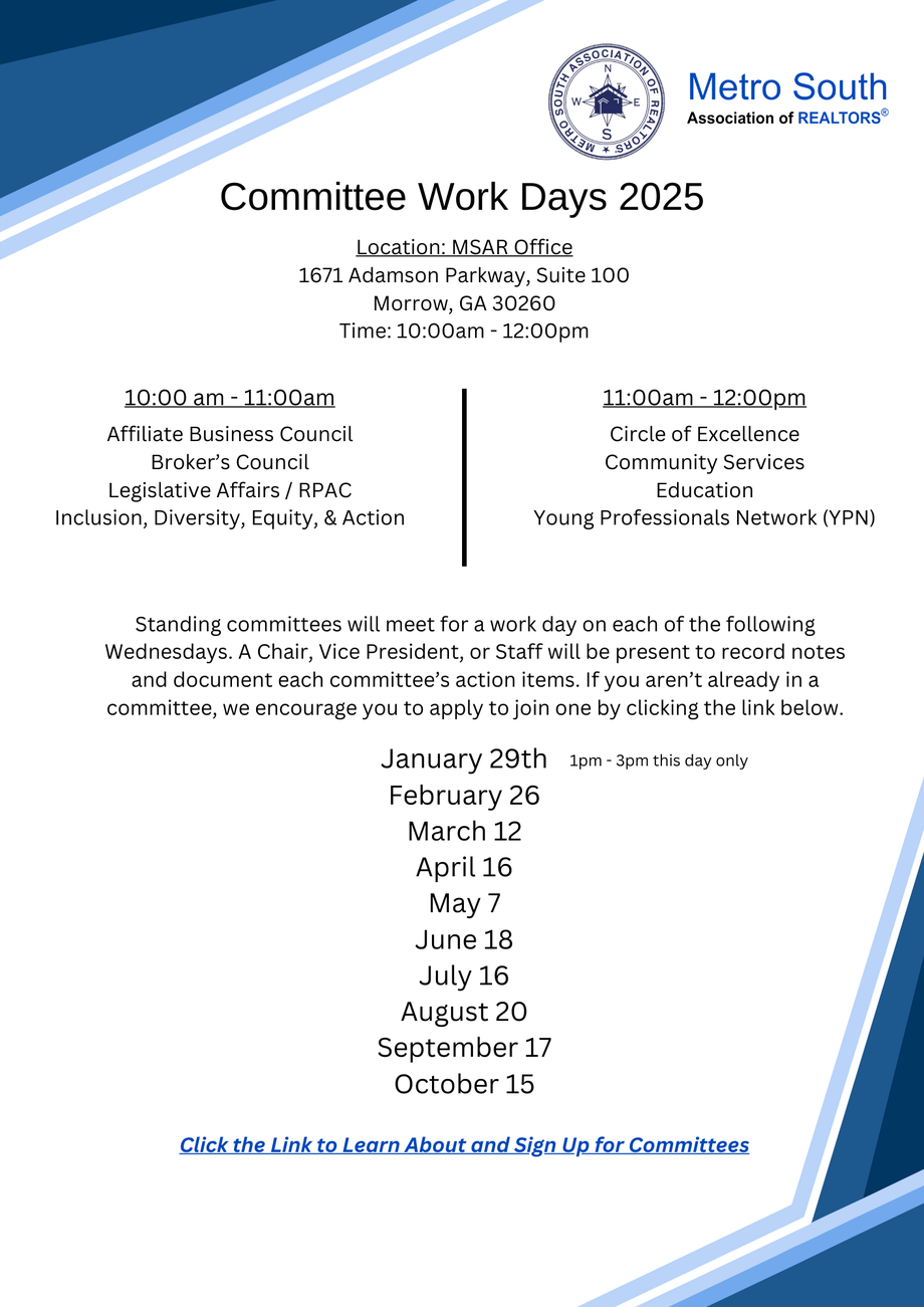 committee work days 2025